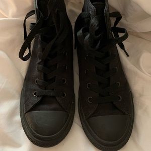 All-Black High-Top Converse Youth US Size 3